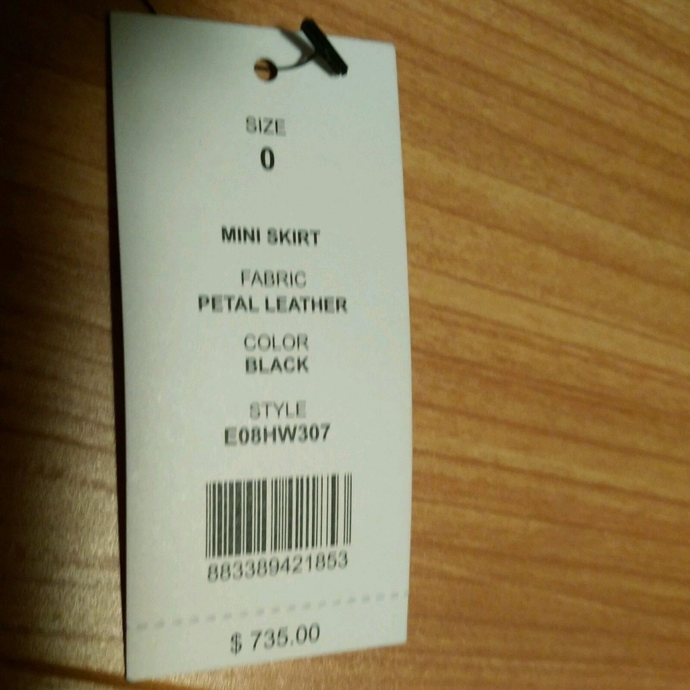NWT Helmut Lang Petal Tiered Leather Skirt Sz.0 - Picture 5 of 6